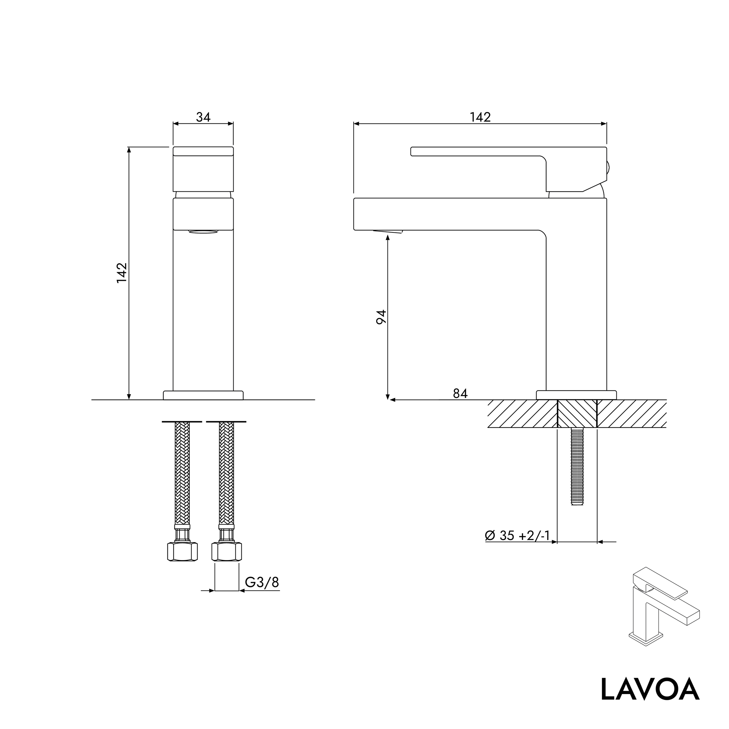 Waschtischarmatur LAVOA S