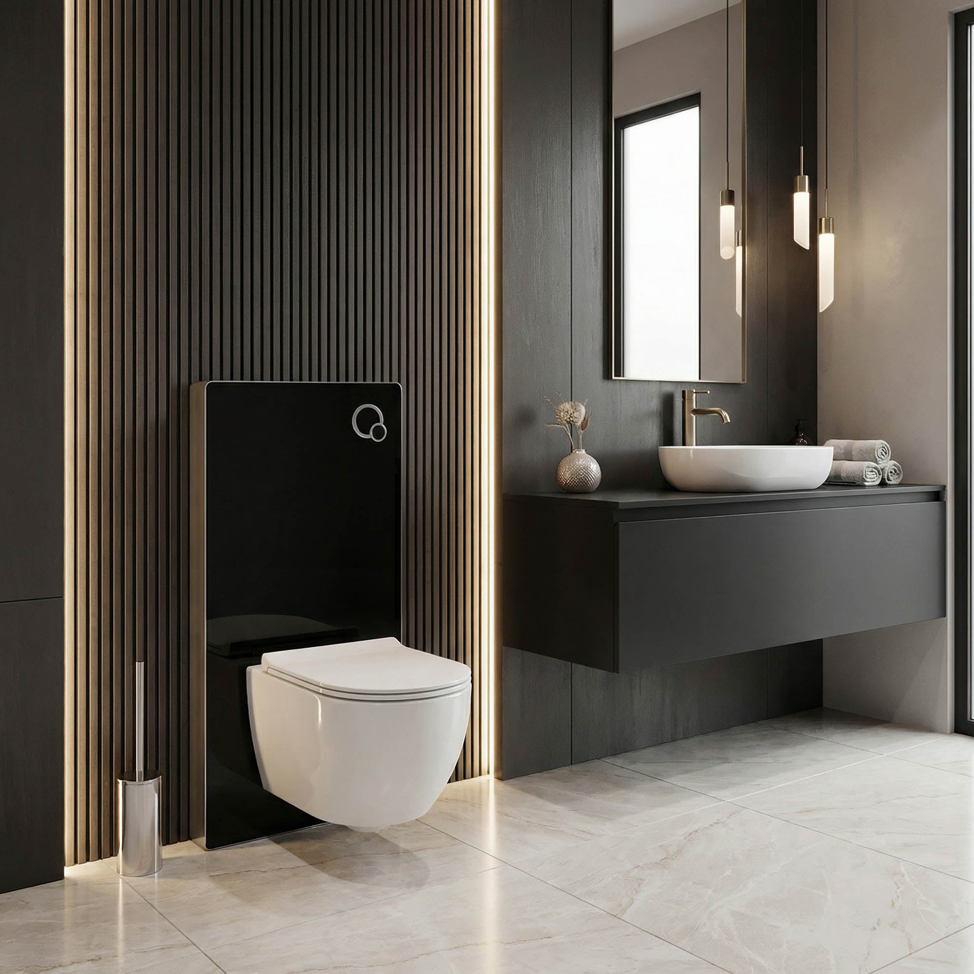 Sanitärmodul 805 für Wand-WC - Schwarz