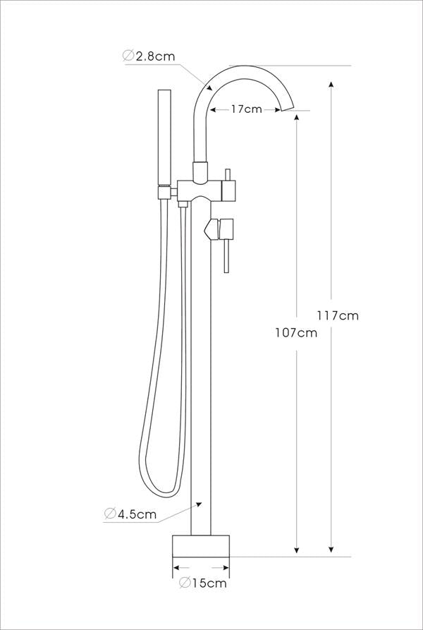 Standarmatur freistehend Wannenarmatur 8028B