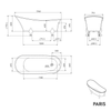 Freistehende Badewanne PARIS