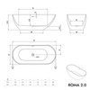 Freistehende Badewanne ROMA 2.0