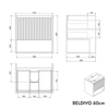 Waschtischunterschrank BELDIVO 60 cm mit Waschbecken