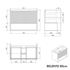 Waschtischunterschrank BELDIVO 80 cm mit Waschbecken