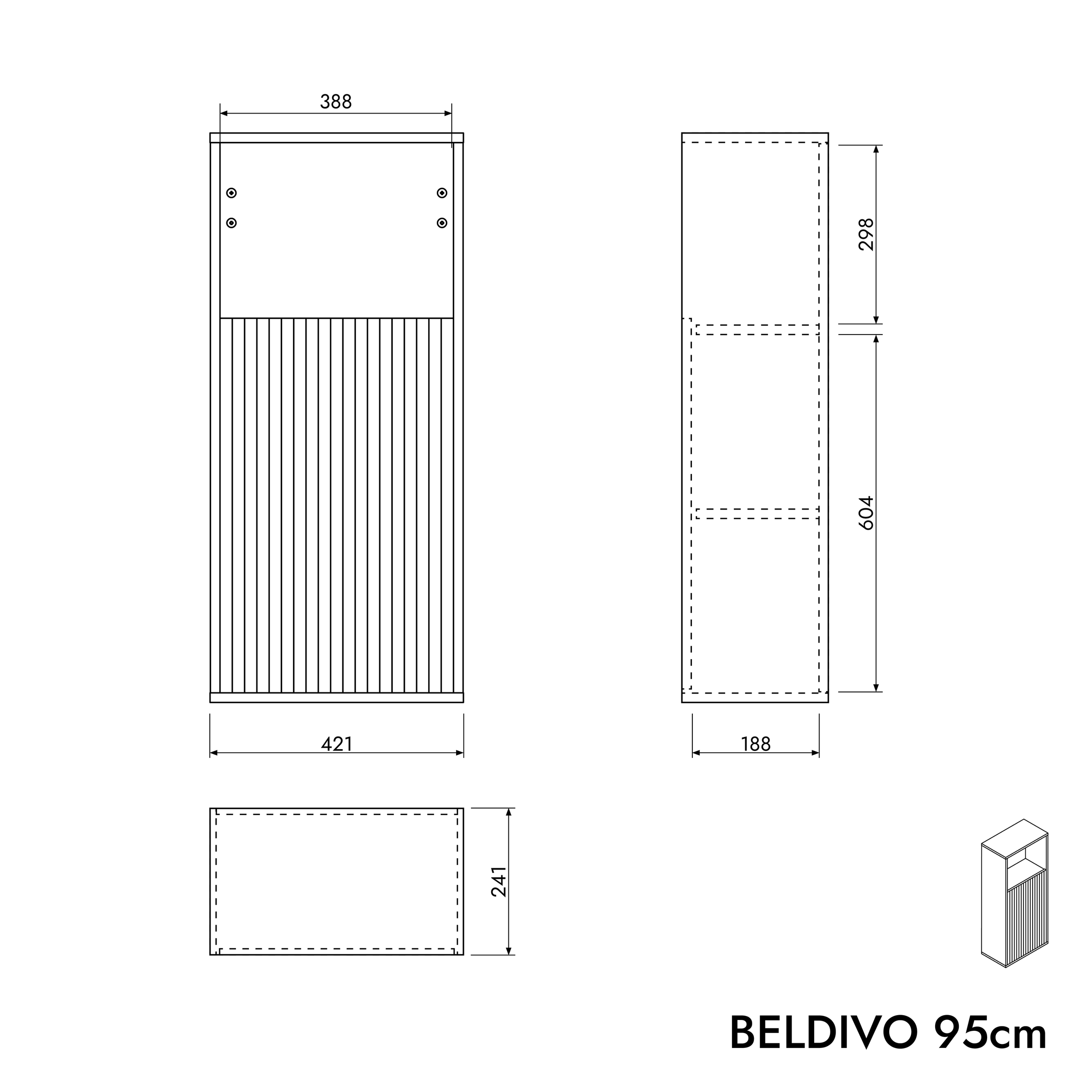 Seitenschrank BELDIVO 95 cm
