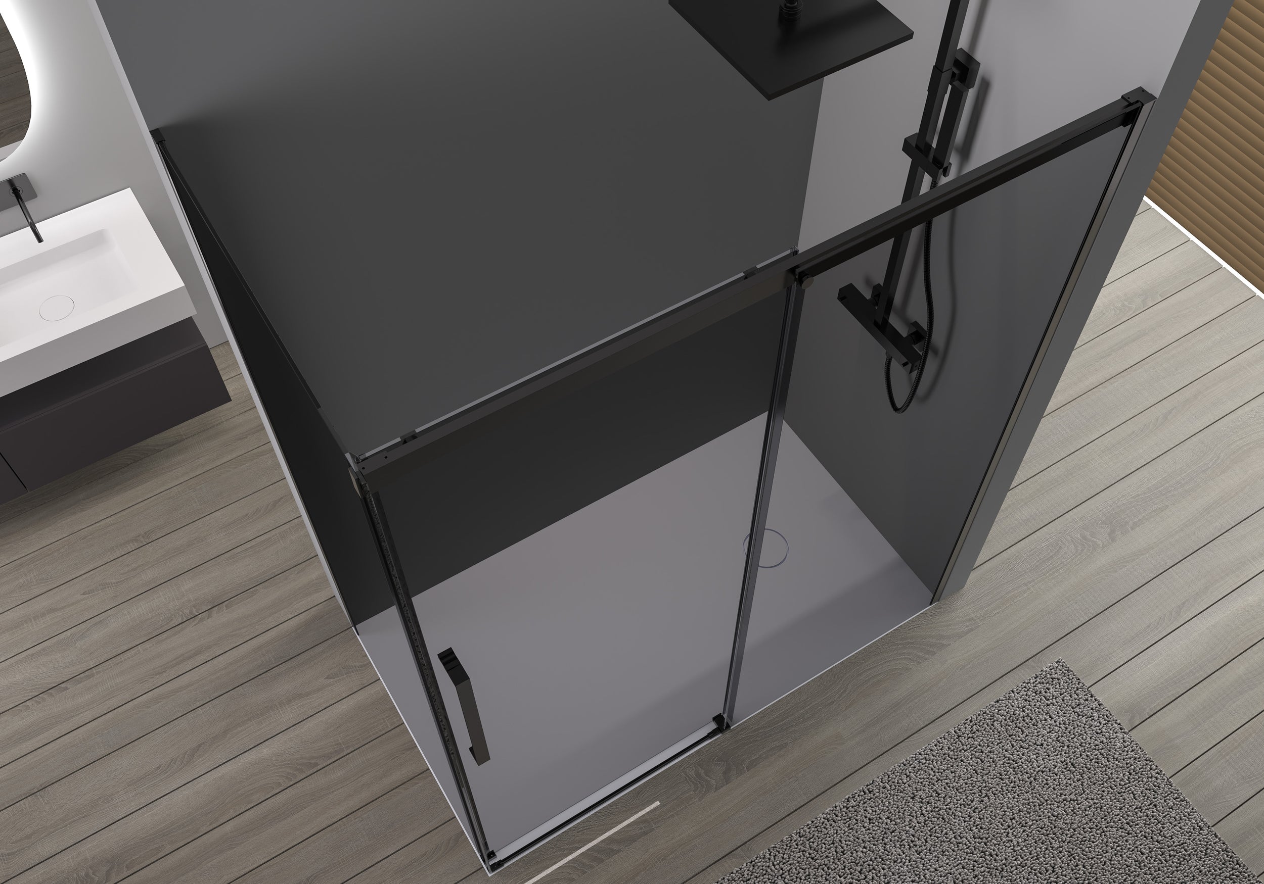 Eckdusche mit Schiebetür Soft-Close DX906 FLEX