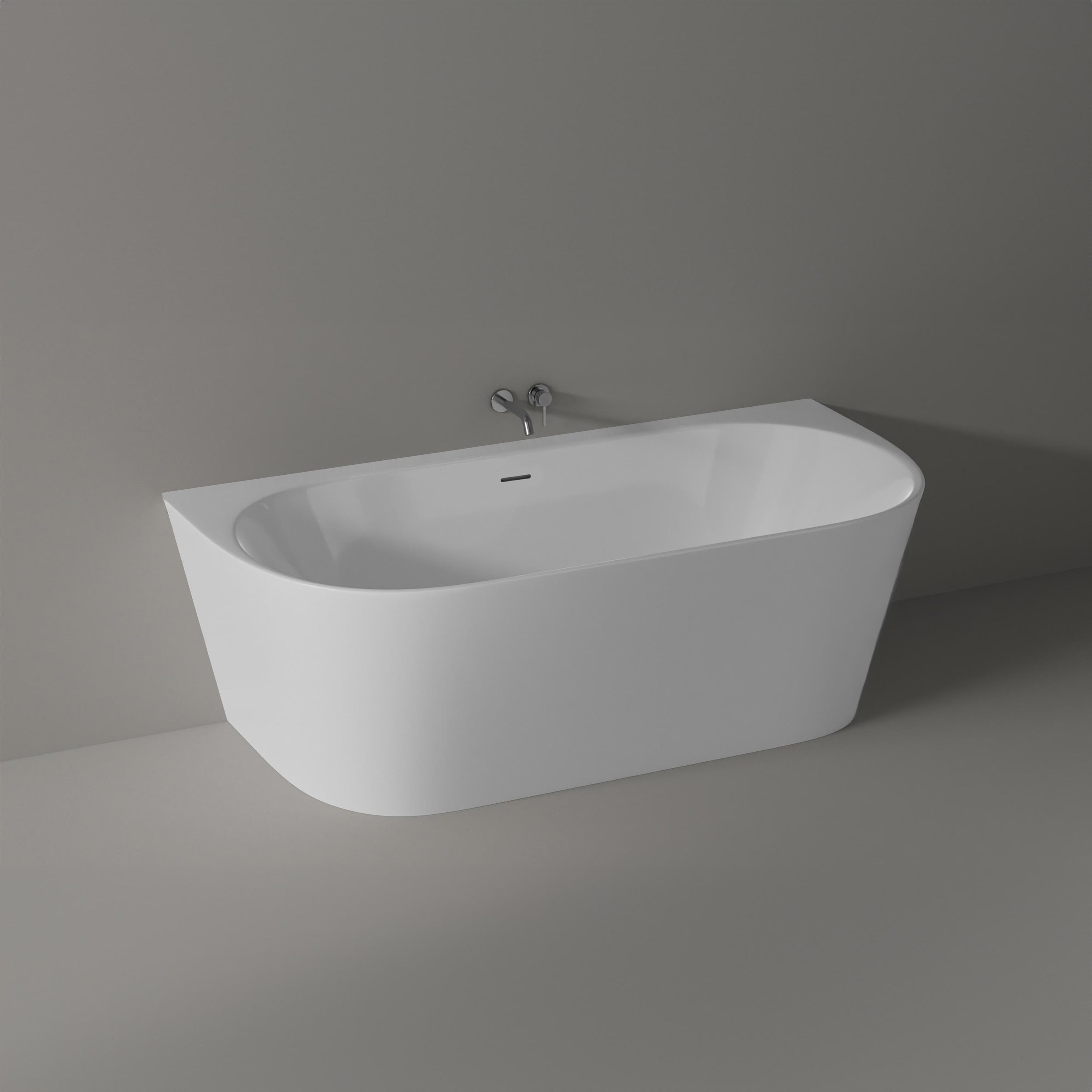 Halb freistehende Raumsparbadewanne NORA