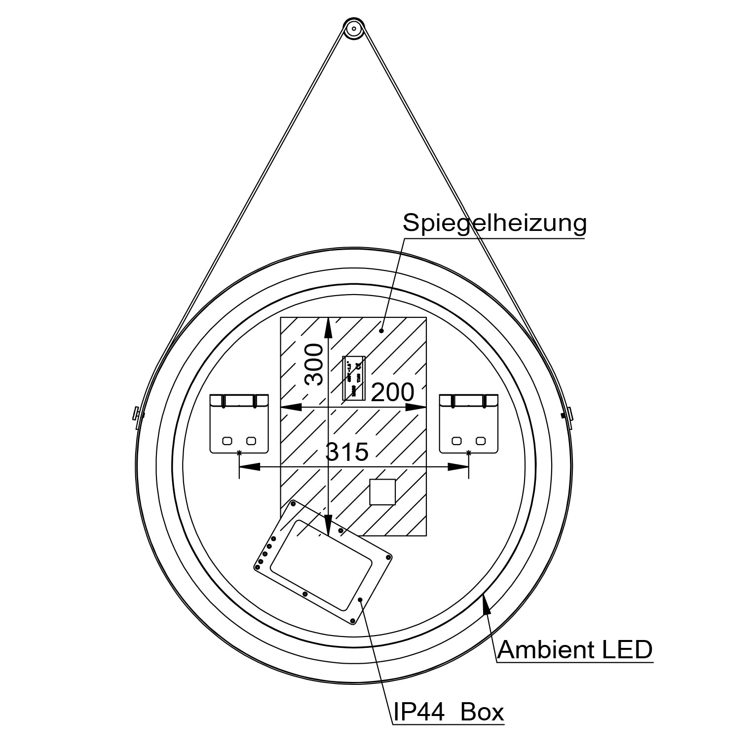 LED Lichtspiegel Badspiegel 2805 rund
