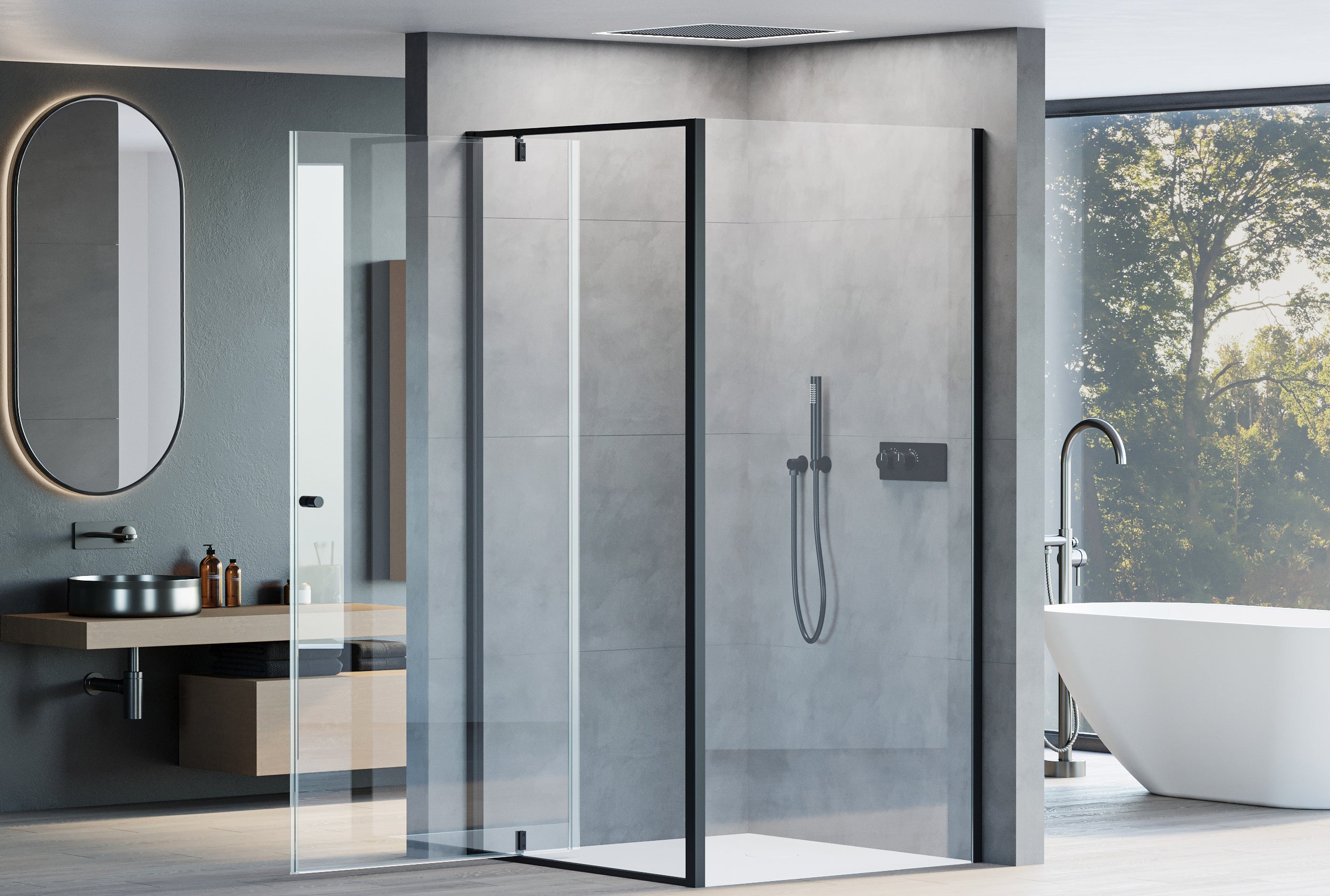 Eckdusche mit Drehtür NT604 - FLEX