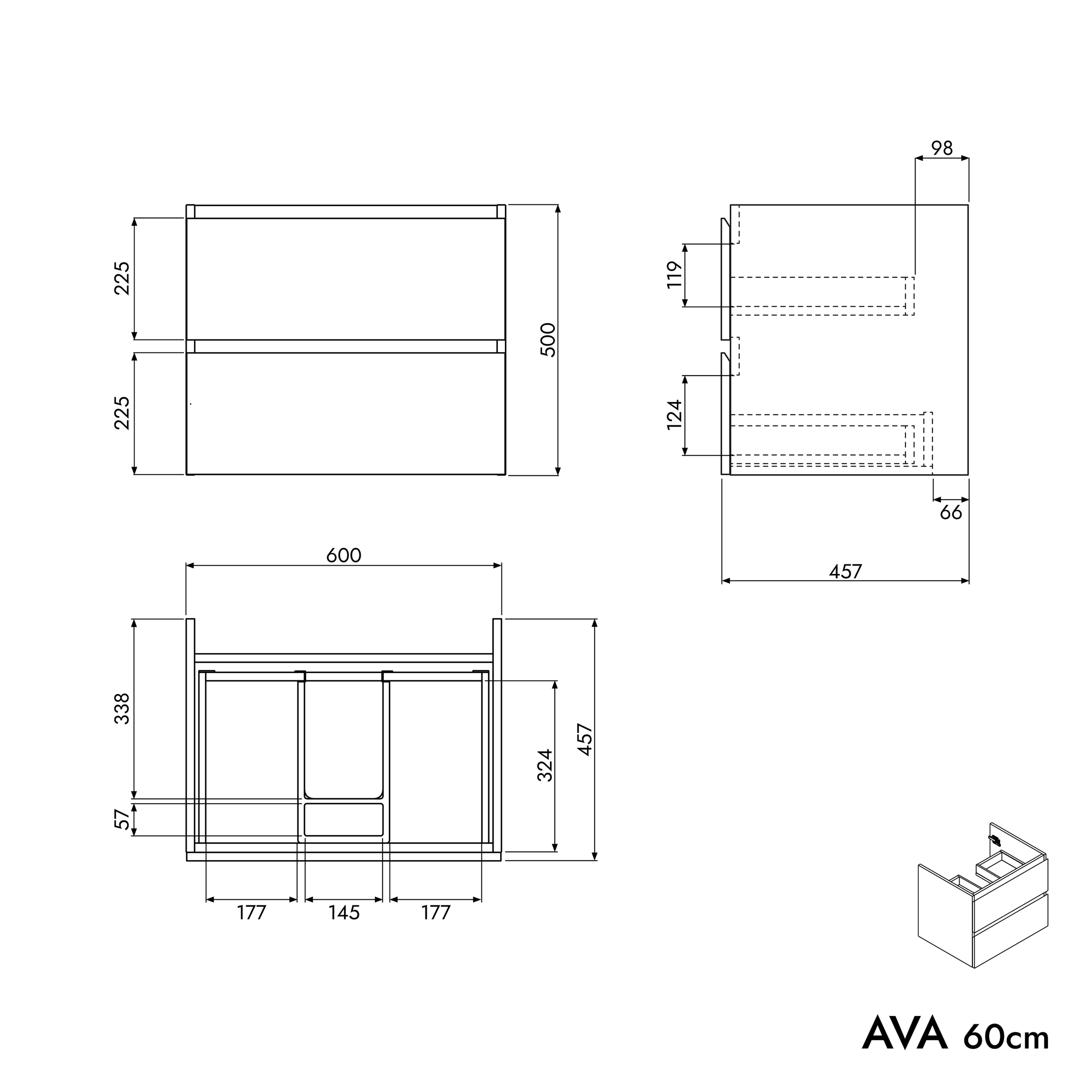 Unterschrank AVA 60 cm
