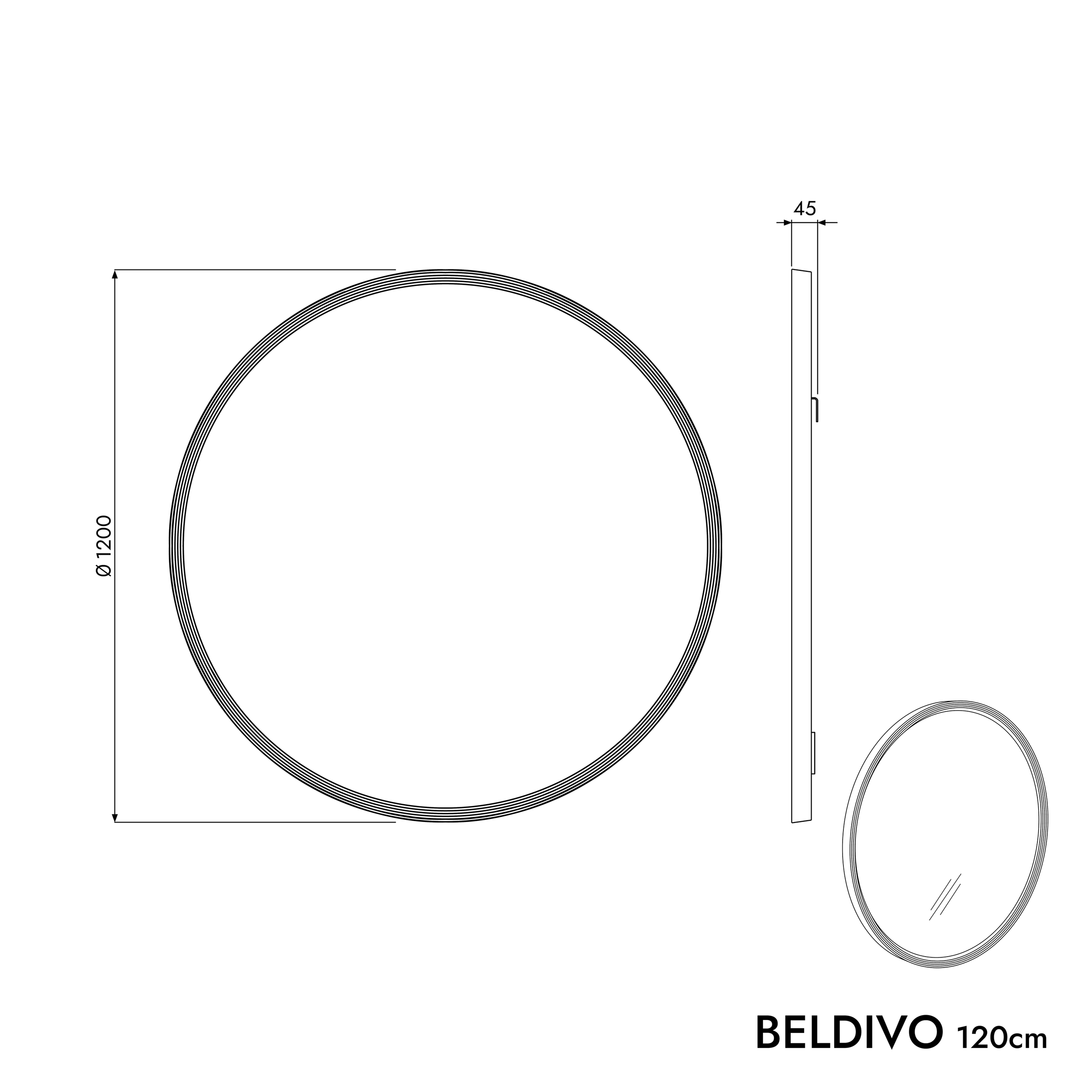 Badmöbel-Set BELDIVO 120 cm mit Waschbecken