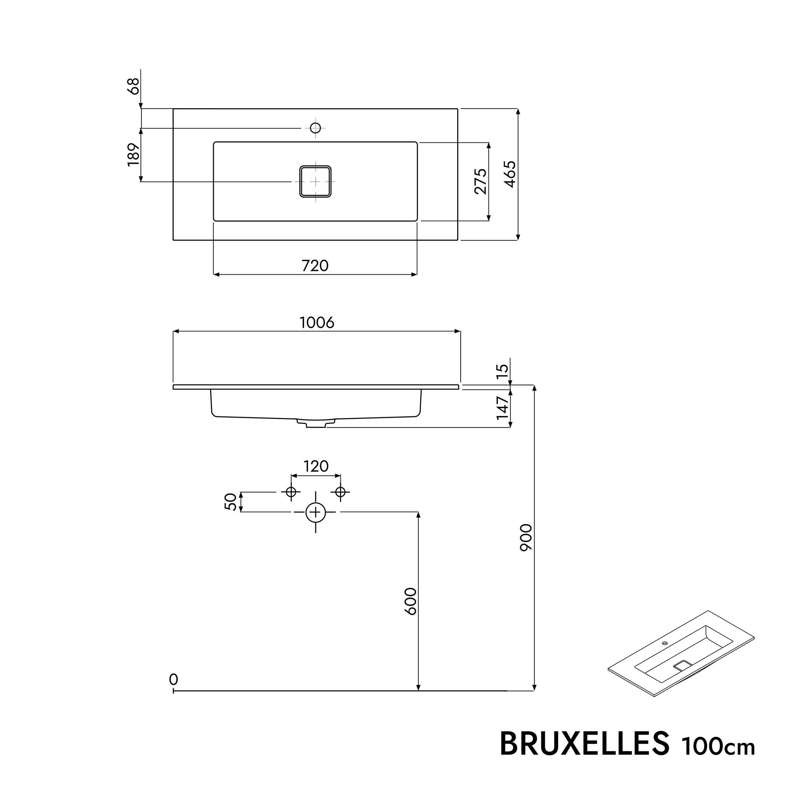 Unterschrank LAVOA 100 cm