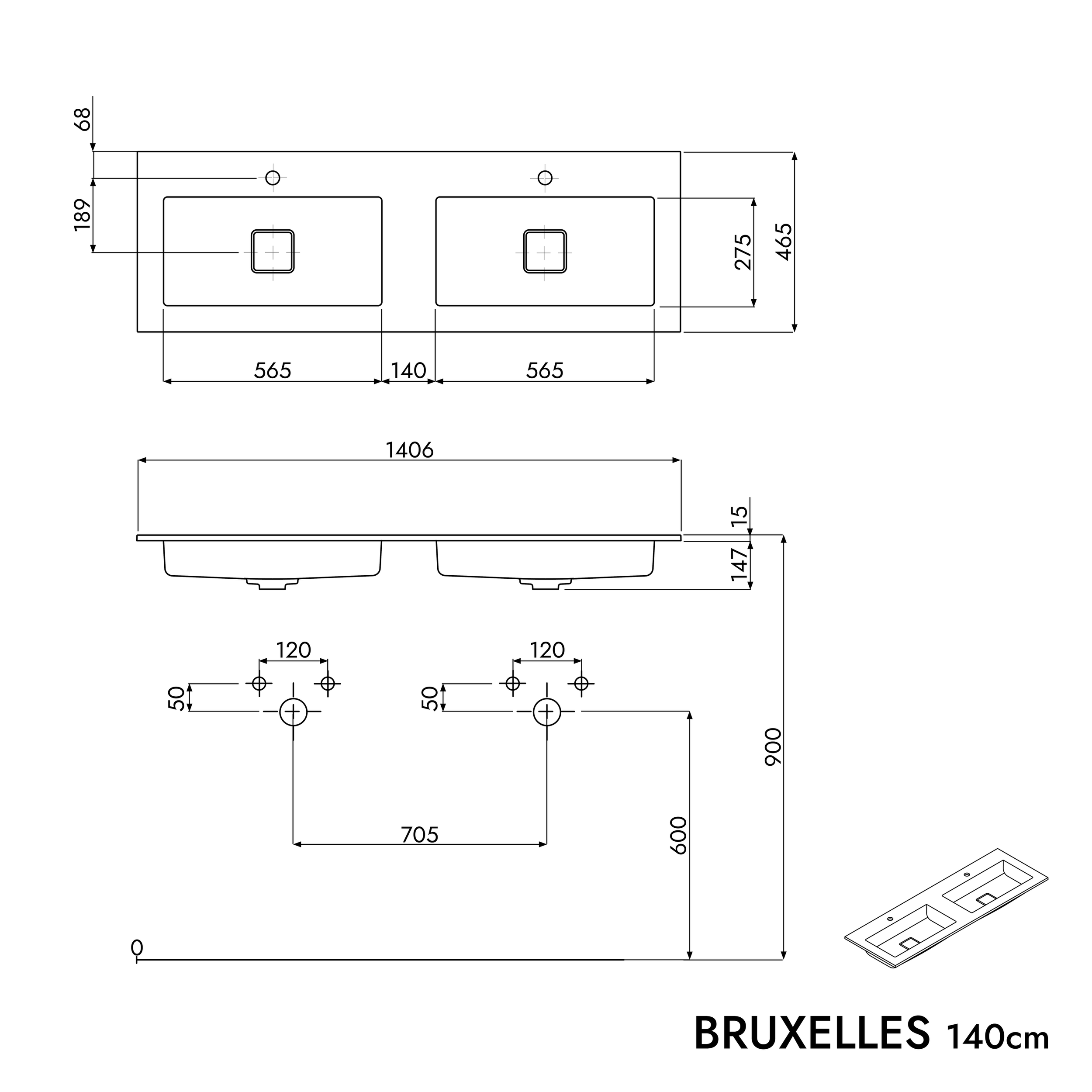 Unterschrank AVA 140 cm