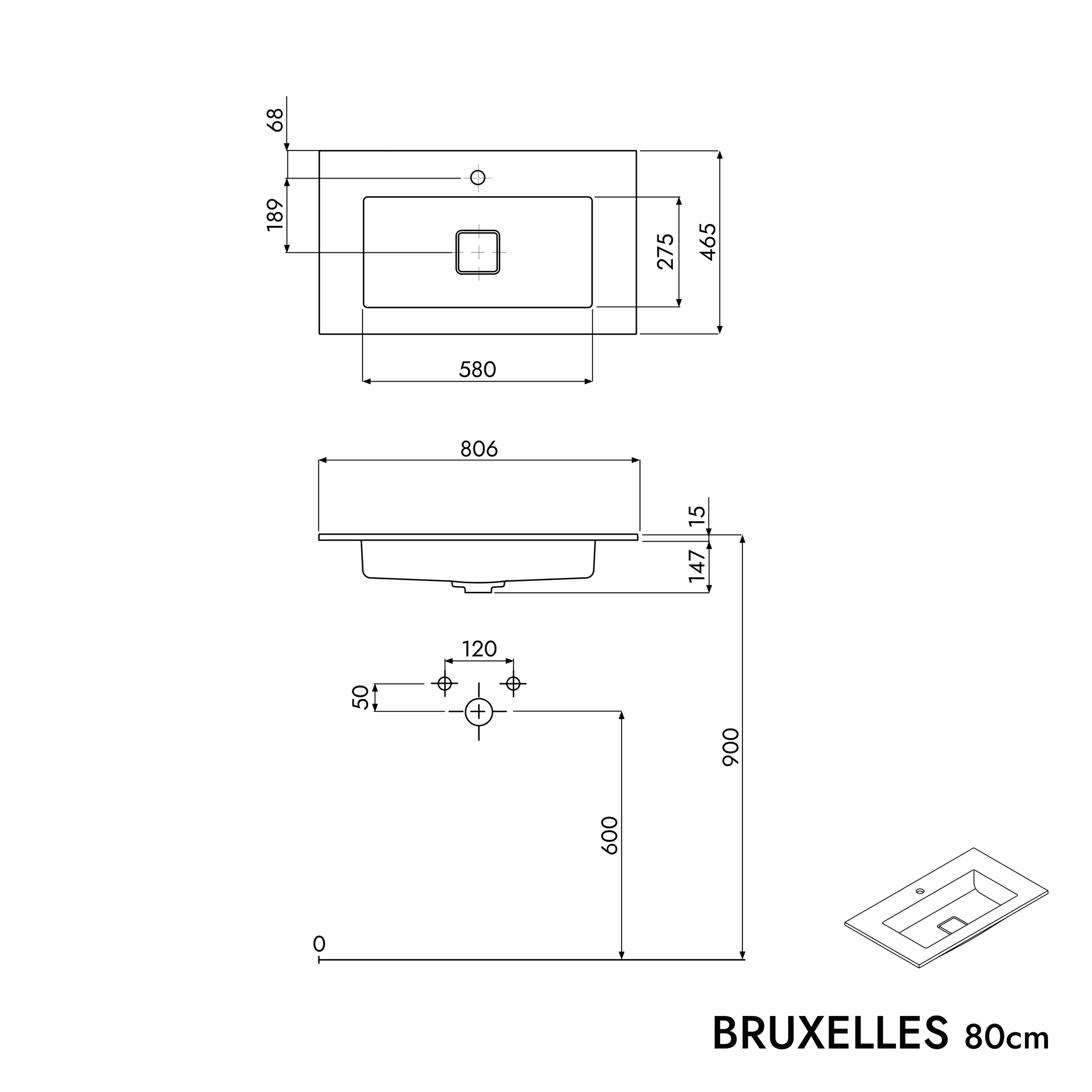 Unterschrank AVA 80 cm