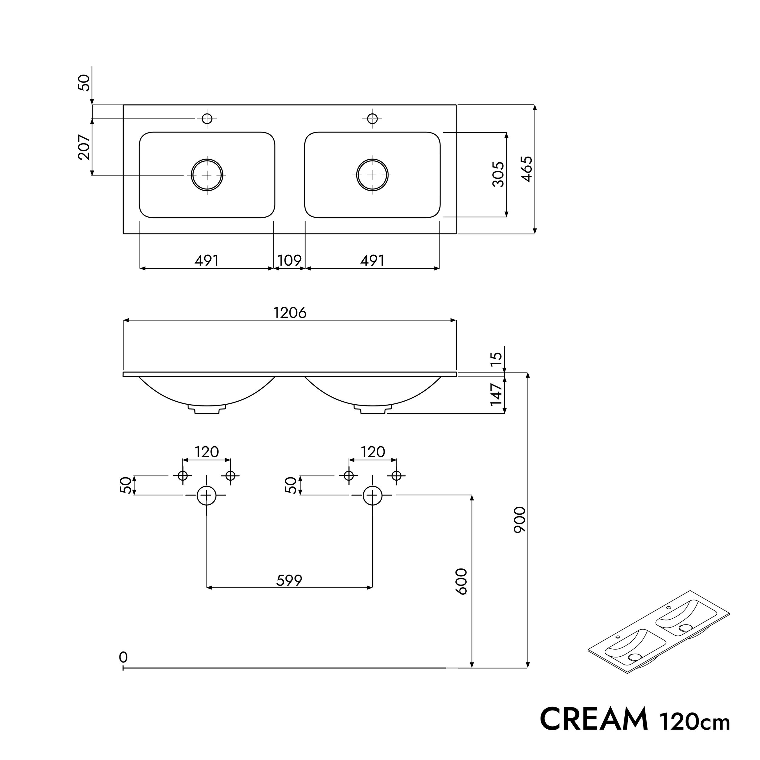 Unterschrank AVA 120 cm