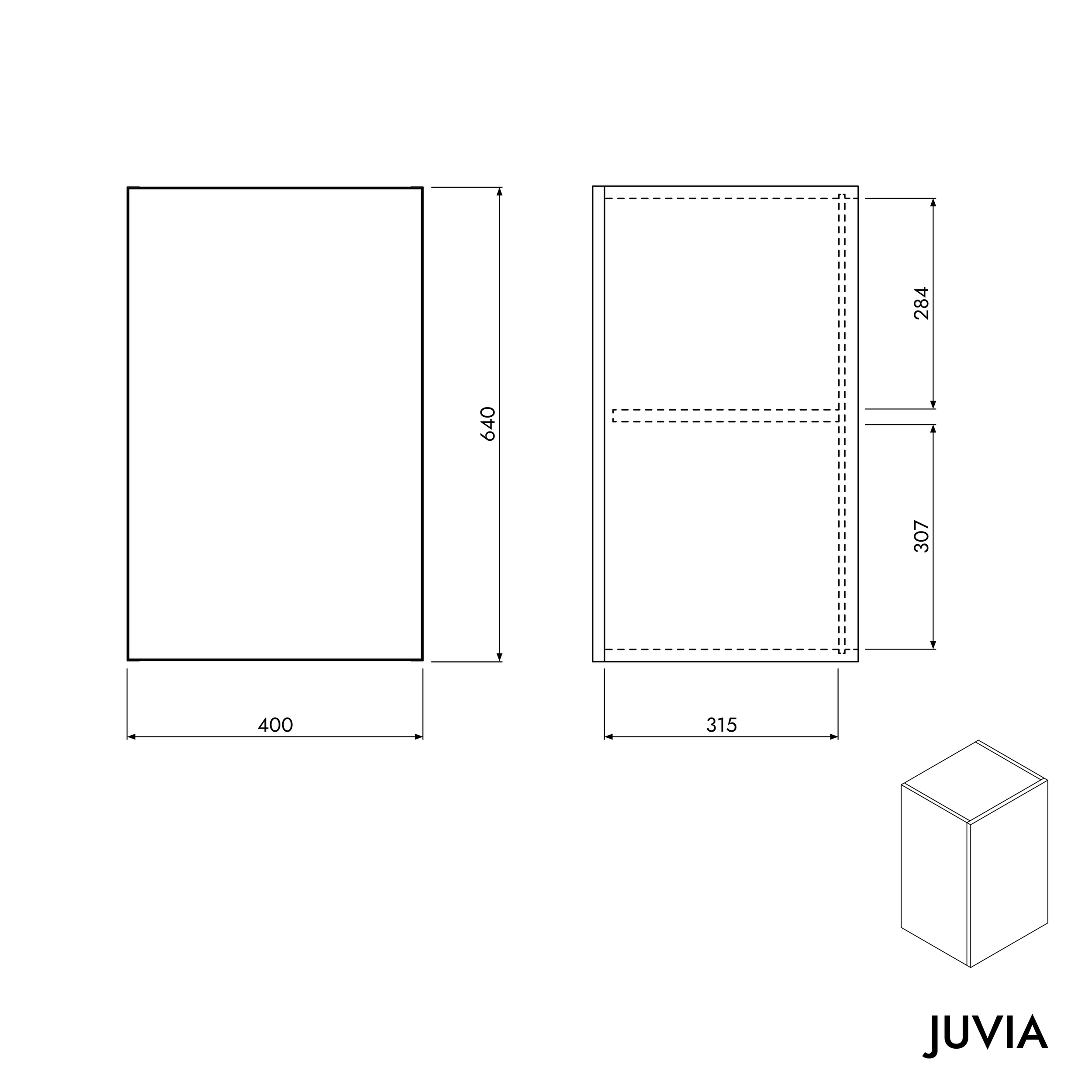 Bad Seitenschrank JUVIA 64 cm