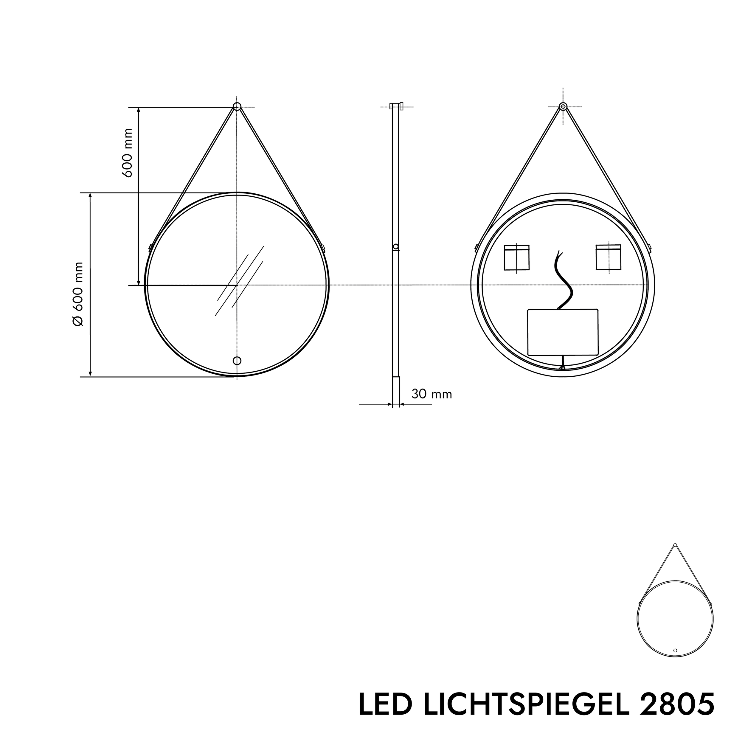 LED Lichtspiegel Badspiegel 2805 rund