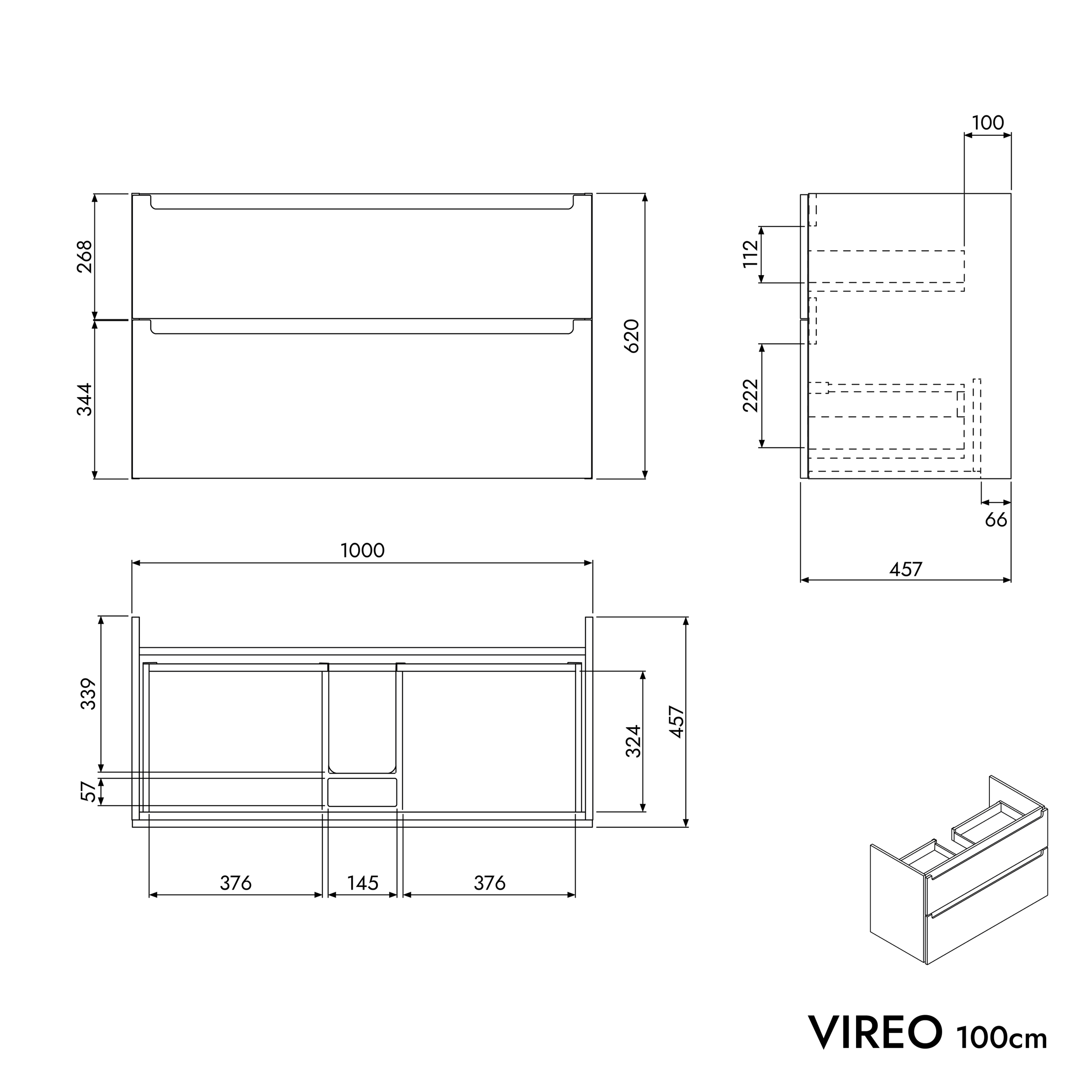 Waschtischunterschrank VIREO 100 cm