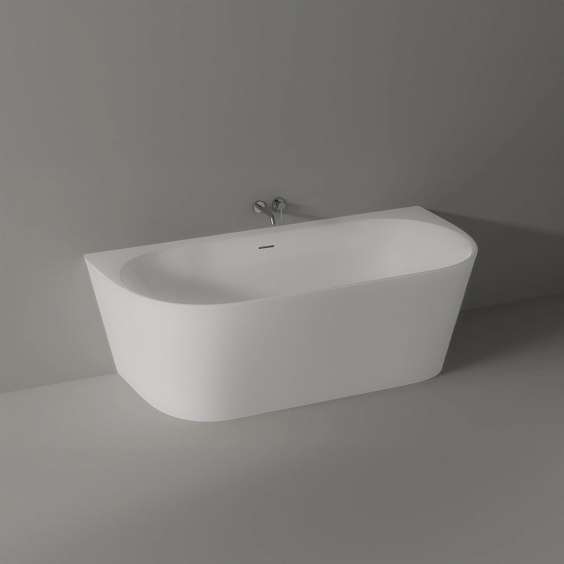 Halb freistehende Raumsparbadewanne NORA